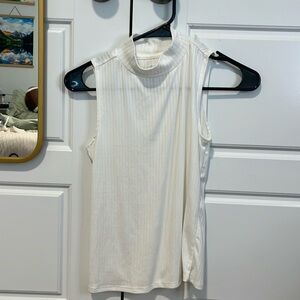 White turtle neck tank top